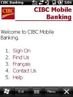 CIBC Mobile Banking Widget