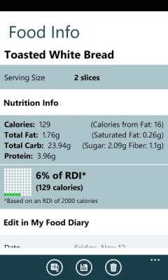 Calorie Counter by FatSecret for Windows Phone