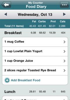 Calorie Counter by FatSecret for iPhone