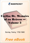 Cecilia; Or, Memoirs of an Heiress - Volume 3 for MobiPocket Reader