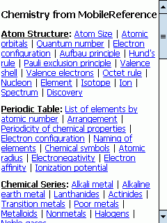 Chemistry Quick Study Guide (Palm OS)