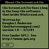 Clie ScreenLock Fix