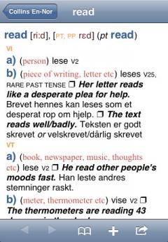 Collins Norwegian Dictionary (iPhone)