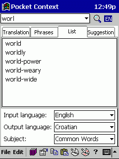 Pocket Context Pro, English - Croatian, Pocket PC(MIPS)