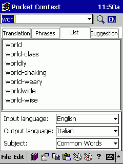 Pocket Context Pro, English - Italian, Pocket PC(MIPS)