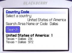 Country Area Code (BlackBerry)
