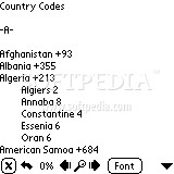 Country Codes for Palm OS