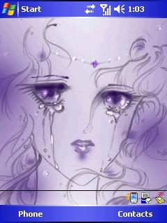 Crying Girl gh Theme for Pocket PC