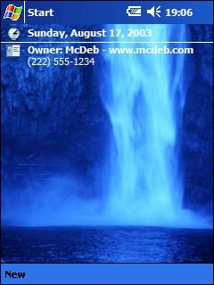 Crystal Blue Waterfall Theme for Pocket PC