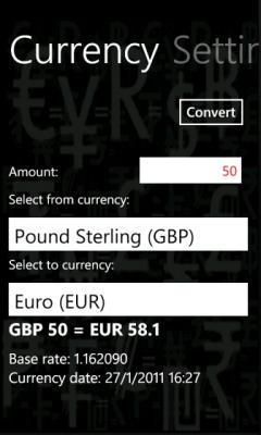 Currency Converter (Windows Phone)