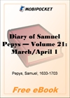 Diary of Samuel Pepys - Volume 21 for MobiPocket Reader