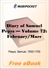 Diary of Samuel Pepys - Volume 72 for MobiPocket Reader