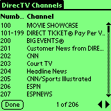 DirecTV Channels for MobileDB