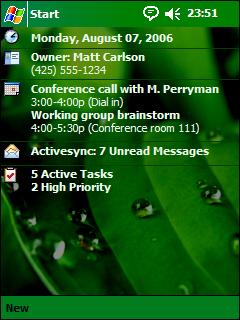 Droplet (Green) Theme for Pocket PC