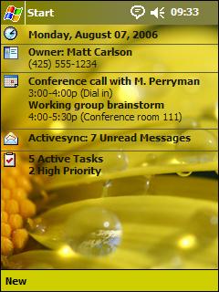 Droplet (Yellow) Theme for Pocket PC