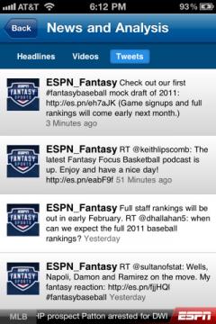 ESPN Fantasy Baseball for iPhone