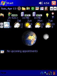Earth & Moon Animated Theme for Pocket PC