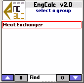 EngCalc Heat Exchanger - Engineering Calculator for Palm OS