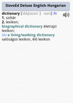 English Talking SlovoEd Deluxe English-Hungarian & Hungarian-English Dictionary for Android