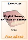 English literary criticism for MobiPocket Reader