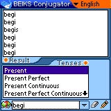 English Verbs Conjugator for Palm OS