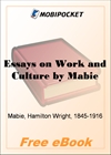 Essays on Work and Culture for MobiPocket Reader
