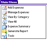 ExpenseManager for Palm OS