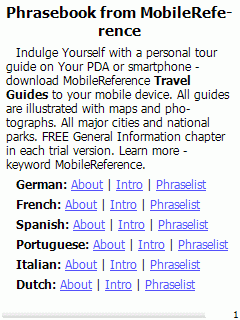 FREE 15 Language Phrasebook (Palm OS)