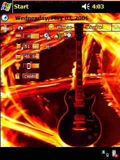Flaming Guitar Theme for Pocket PC