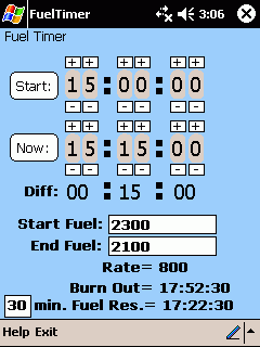 FlyBy Fuel Timer (Pocket PC)