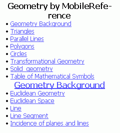 Geometry Quick Study Guide (Palm OS)