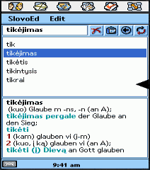 German-Lithuanian and Lithuanian-German dictionary (UIQ2.x)