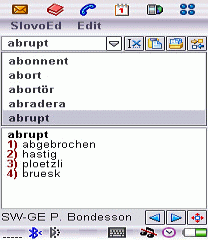 German-Swedish and Swedish-German dictionary (UIQ2.x)