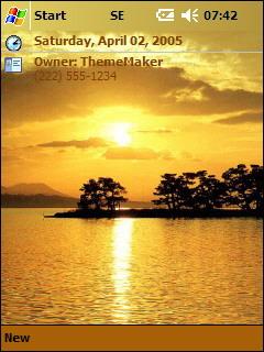 Golden Sunset 2 QVGA Theme for Pocket PC