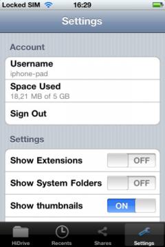 HiDrive for iPhone/iPad