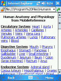 Human Anatomy and Physiology for Palm OS