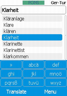 Compact Turkish dictionary for mobiles