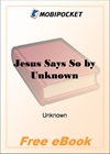 Jesus Says So for MobiPocket Reader