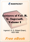 Lectures of Col. R. G. Ingersoll, Volume I for MobiPocket Reader