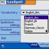 LexSpell Spanish spell checker for Palm