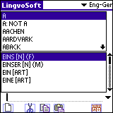 LingvoSoft English-German Dictionary for Palm OS