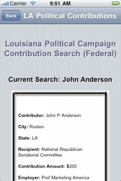 Louisiana Political Campaign Contribution Search (Federal)