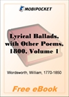 Lyrical Ballads, with Other Poems, 1800, Volume 1 for MobiPocket Reader