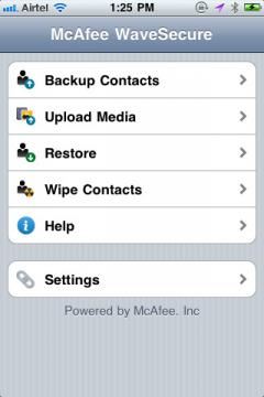 McAfee WaveSecure (iPhone)