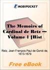 Memoirs of Cardinal de Retz, Volume 1 for MobiPocket Reader
