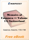 Memoirs of Casanova, Volume 14: Switzerland for MobiPocket Reader