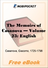 Memoirs of Casanova, Volume 23: English for MobiPocket Reader