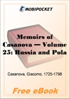 Memoirs of Casanova, Volume 25: Russia and Poland for MobiPocket Reader