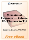 Memoirs of Casanova, Volume 29: Florence to Trieste for MobiPocket Reader