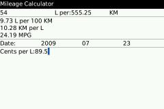 Mileage Calculator (BlackBerry)